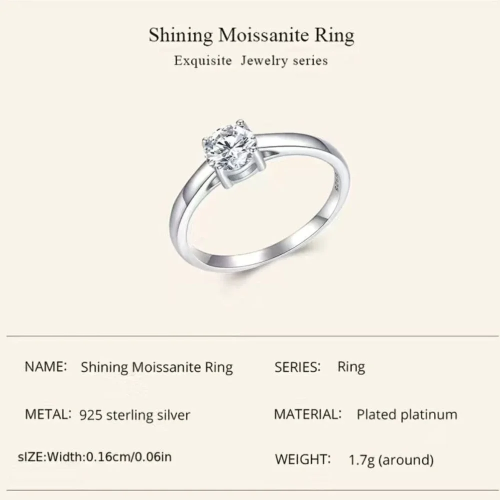 0.6ct Certified Moissanite Promise or engagement Ring 14K over 925 silver size 7
